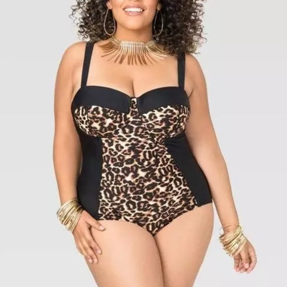 LAST ONE!! Sexy One Piece Swimsuit Leopard Women Plus Size 14 - Picture 1 of 7